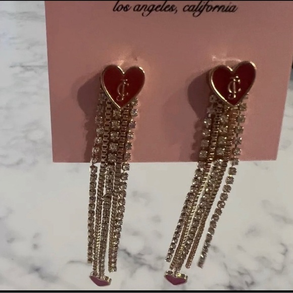 Juicy Couture Red and Pink Heart Earrings - Picture 2 of 4